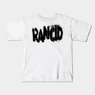 rancid black text Kids T-Shirt